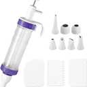 Dessert Decorating Syringe Set, Icing Dispenser Cupcake Filling Injector, 7 Icing Nozzles, 3 Cream Scrapers Frosting Making Dessert Cream Piping Syringe Nozzles Kits for Cake Cookies Decoration