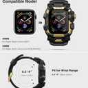 ULTIMAL Rugged Case with Band for Apple Watch 44mm,Compatible with Apple Watch Series SE 3/SE 2/SE Generation/6/5/4, Military Grade Shockproof Bumper Cover for iWatch Tactical Band Men (44mm,Gold)