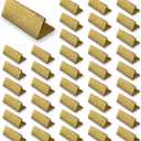 B-Faith Place Card Holders Gold Brass 40Pcs Regular size Vintage Finish Table Card Holder Antique Small Table Card Stands Memo Price Tags Reception Party Photo