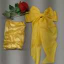 Preboun Princess Costume Accessories Yellow Bow Hairband Gloves Rose Flower Kit for Halloween Dress up Cosplay Birthday Party