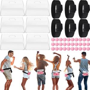 Vinsot 6 Sets Baby Shower Games Bridal Funniest Baby Shower Play, Interactive Shaking Balls for Boy or Girl, Table Tennis Twerk Game (Pink)