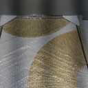 20"x40" Framed White and Gold Abstract Textured Wall Art, Circle Block Minimalist Pictures Canvas Wall Deco for Living Room Bedroom Office Gallery