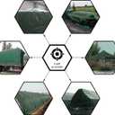 CARTMAN Finished Size 8x10 Feet Waterproof Green Tarp 8 Mil Thick, Multipurpose Protective Cover for Emergency Rain Shelter Camping Tarpaulin