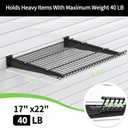 6 Pack 22" x 17" Slatwall Shelves, Heavy-Duty Slat Wall Wire Shelf Accessories for Garage and Home Storage (6, 17" x 22")