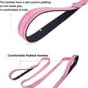 6 FT Dog Leash with 2 Padded Handle Nylon Reflective Dogs Leashes for Small Medium Large Dogs Pink