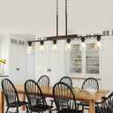 6-Light Dining Room Light Fixtures Over Table, Farmhouse Chandelier