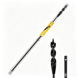 9 x HUAALIUCHE 48" Flexible Installer Drill Bit for Pulling Wires in Walls, Ceilings, and Sidewalks, 9/16" Auger with Screw Point & Fish Eye, 3/16" 3-Flat Shank for Wood & Conduits