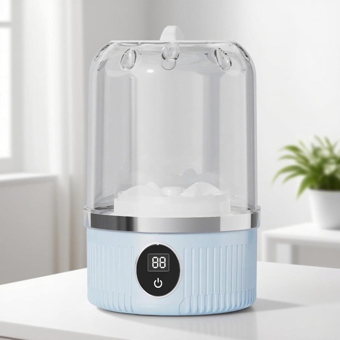 Portable Mini Washing Machine, 1 L underwear washer with Digital Timer Display for underwear, socks, saliva towels, suitable for apartments, hotels, and travel and Fathers Day (Sky Blue)
