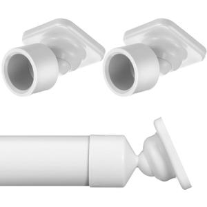 2 Sets Angled Shower Rod Mount for Sloped Walls Angled Wall Bracket for 25 mm Shower Bar Low Cost Solution (White)