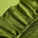 KKJIAF Olive Green Velvet Round Tablecloth 70 inch, Retro Farmhouse Ruffle Round Table Cloth Washable Table Cover for Wedding Buffet Parties Baby Shower Kitchen Decoration