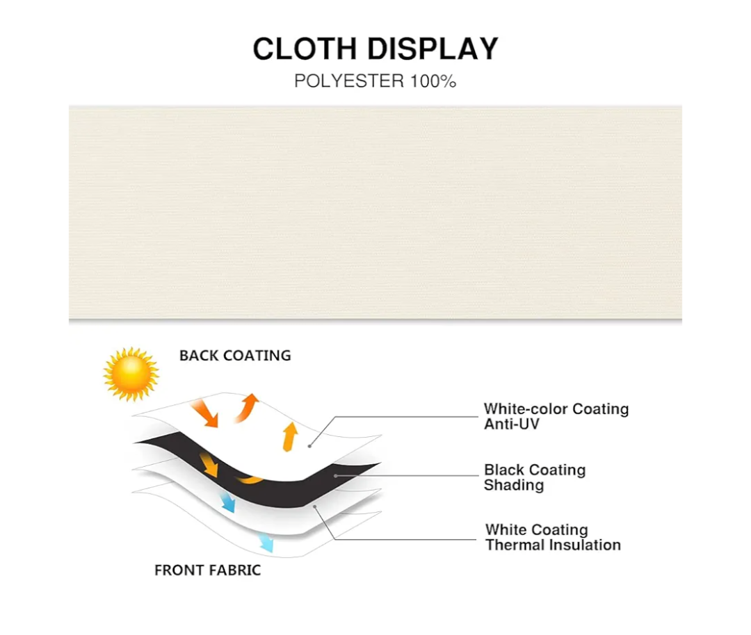 Persilux 100% Blackout Roller Shades Window Blinds (72" H x 28" W, White) Striped Jacquard Thermal Insulated Fabric UV Protection Privacy Window Shades for Living Room, Easy to Install