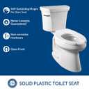 BEMIS 955SSCT Commercial Open Front Plastic Toilet Seat, Heavy Duty Industrial No Slam Seat without Lid, Secure Installation, Made in USA, Round, White