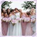 Lyrow 8 Pcs Peony Artificial Flowers Fake Silk Hydrangea Bouquet Elegant Peony Flowers for Wedding Decoration Faux Realistic Floral for Home Party Table Centerpieces Arrangement (Light Purple)