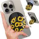Kidcube Phone Grip Compatible with Magsafe - Magnetic Phone Grip Stand Cute Sunflower Finger Grip Kickstand Ring Holder Women Girls Compatible with Magsafe Accessories for iPhone 16/15/14/13/12 Series