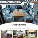 Blue Marble Print RV Dinette Cushion Covers RV Stretch Sofa Seat Slipcovers Include 1 Bench Cover 1 Backrest Cover Comfortable Camper Cushion Slipcover RV Accessories for Inside