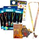 Godzilla Lanyard Blind Bag 3 Pack  Bundle Including 3 Lanyards with Charms, Card Holders and More | Godzilla ID Holder Set
