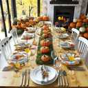 TORONTOKYO 6 Pieces Fall Village Trees, Faux Autumn Tabletop Trees, Fall Mini Tree with Billy Balls Wooden Base, Autumn Miniature for Harvest Thanksgiving Home Indoor Decor