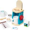 Melissa & Doug 11-Piece Brew and Serve Wooden Coffee Maker Set - Play Kitchen Accessories Pretend Play Kitchen Accessories Kids Coffee Maker Set for Girls and Boys, 9.9 Inch