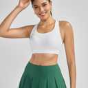 RUNNING GIRL Sports Bras for Women High Support, Adjustable Straps High Impact Racerback Bra with Hook Closure Molded Cup (White, S)
