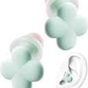 Bloom Ear Plugs for Small Ear Canals, Ultra-Comfy Patented Qufits Tips, Noise Cancelling, Reusable Silicone Earplugs for Sleeping, Study Stylish Feminine Design (Aqua) Mothers Day Gifts