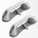 Heavy Duty Suction Grab Bars & Bathtub:4 Strong Suction Cups, No-Drill Removable Safety Handrails for Seniors, Elderly & Disabled  Waterproof Bathroom Shower Handle for Toilet