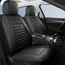 Car Seat Covers Full Set,Waterproof Faux Leather Automotive Seat Covers for Cars,Breathable Universal Car Seat Covers Protectors for Sedan SUV Truck(Style2,5 PCS Full Set,Black)