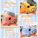 Steam Train Set for Toddlers Cartoon Face Locomotive with Remote Control, Real Steam, Lights & Music Magnetic Toy with Tracks & Trucks