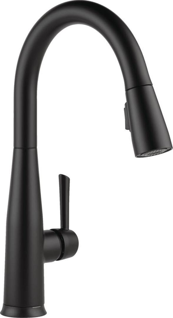 Delta Faucet Essa Matte Black Kitchen Faucet Touch, Touch Kitchen Faucets with Pull Down Sprayer, Kitchen Sink Faucet, Kitchen Faucet Black, Touch2O Technology, Matte Black 9113T-BL-DST