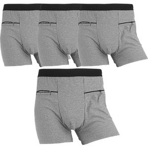 LUEXBOX Pocket Underwear for Men with Secret Hidden Pocket, Travel Boxer Briefs, 4 Packs, Large, Grey LUEXBOX Pocket Underwear for Men with Secret Hidden Pocket, Travel Boxer Briefs, 4 Packs, Large, Grey