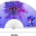 2 x Fans For Line Dancing, Hand Fan Foldable,Hand Fans for Women Foldable, Clack Fan,Western Large Festival Folding Fans, 26in(Blue)
