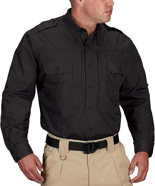 Men's Long Sleeve Tactical Shirt Black 2XL