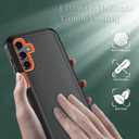 Qinmay Phone Case for Samsung Galaxy A15 5G Case with HD Screen Protector, Heavy Duty Shockproof & Dropproof 3-Layer Cover Phone Case for Galaxy A15,BlackOrange