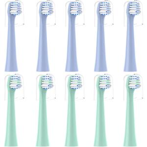 Replacement Toothbrush Heads 10 Pack Compatible with Colgate Hum Connected Smart Battery Electric Toothbrush Head,5 Blue+5 Green