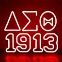 Dst Sorority Neon Sign for Wall Decor Dst Neon Light for She Shed Dimmable Greek Sorority Paraphernalia Light Up for Party Living Room Bedroom Birthday Gift for College Women Size13.7 * 10.8In(P140)