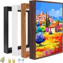 Canvas Floater Frame for 1 to 1 1/4 Deep Gallery-Wrapped Canvas, Modern Wood-Look Floating Frame for Finished Wall Art, Oil Paintings for Gallery Bedroom Studio, Made in USA(White,8x8inch) (8L" x 8W")