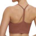 NANJI Seamless Sports Bra for Women - Padded Racerback Y Bra Low Impact Removable Pad for Fitness Gym Yoga Workout Top (M)