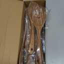 Wooden NonStick Kitchen Pan Toolset 7 Pieces Set, Natural Kitchen Utensils Spatula, Wooden Cooking Utensils Spoons, Fried Spatula and Salad Fork