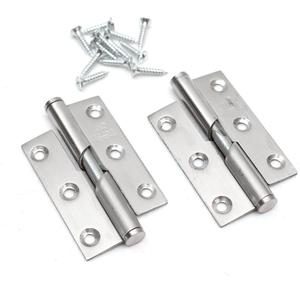 Pair of 3"/76mm Rising Butt Lift Off Door Hinge Stainless Steel (Right Handel)