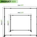 8'x10' Background Stand Backdrop Support System Set- Photo Video Muslin Studio Backdrop Stand with Carry Bag -Adjustable Backdrop Stand for Trade Show, Photography & Video