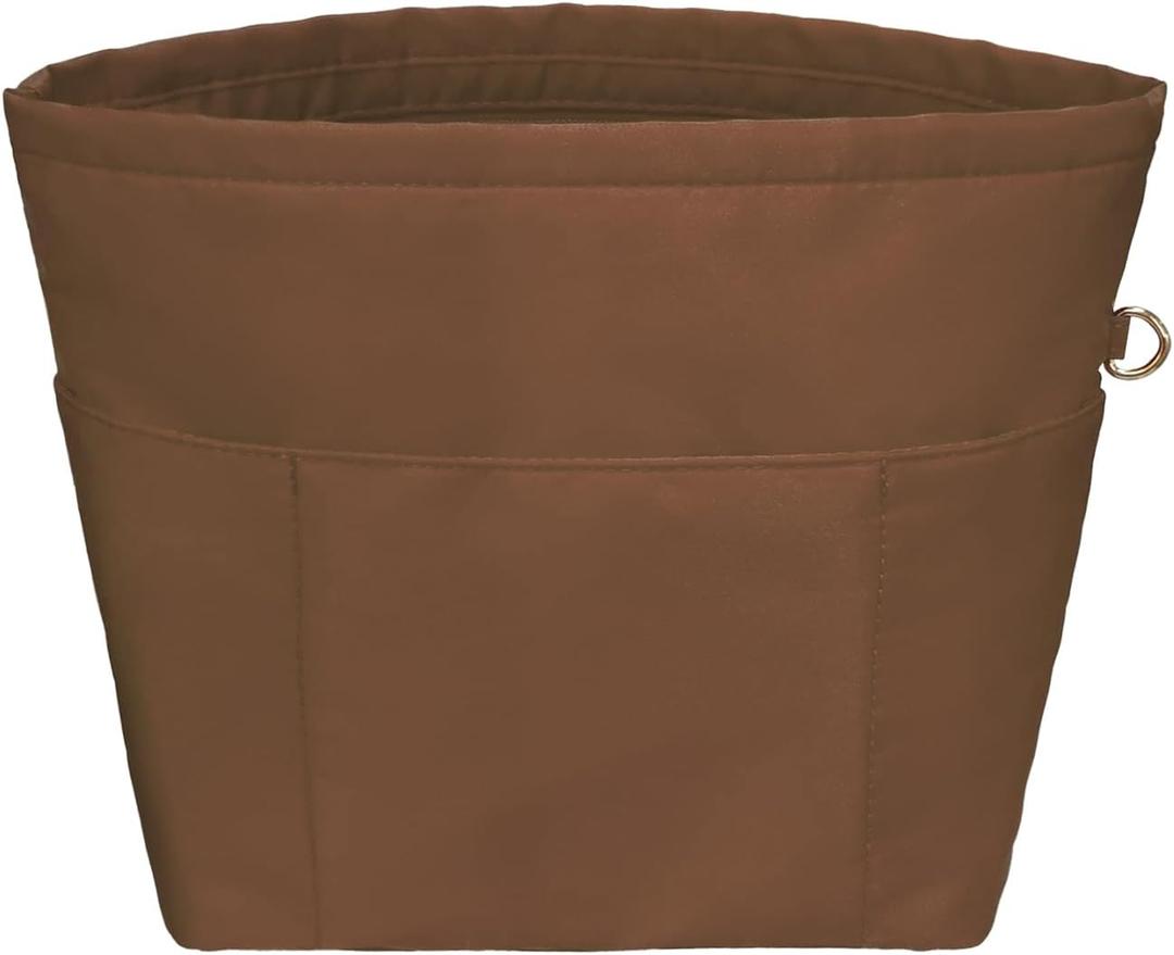 Vercord Purse Insert Organizers for Petite Tote Bag Organizer Insert Inside Handbag Shaper with Zipper Coffee Mini