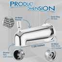 7 Inch Slip on Bathtub Spout with Diverter, Compatible with Moen 3839/3853,Extra Long Diverter Tub Spout Fits 1/2" Copper Tube(5/8" Diameter),Chrome