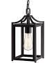Outdoor Pendant Light, 16.65 Inch Tall Large Exterior Pendant Lantern, Hanging Porch Light with adjustable Chain, Anti-Rust Exterior Hanging Lantern with Clear Glass for Porch, Patio, Entryway (Black)