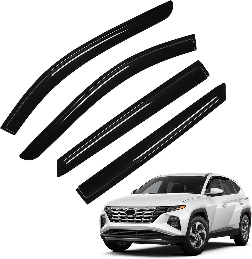 Tucson Rain Guards - Window Visors for Hyundai Tucson 2022-2025 2026, Out-Channel Side Window Rain Guards for Tucson Accessories, 4PCS, Black, Car Accessories