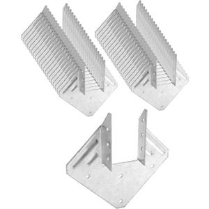 QWORK Galvanized 18-Gauge Hurricane Tie, 40 Pack Steel Connector for Roofing Trusses Wood Timber, Resist High Wind/ Earthquake Forces