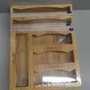 WHOMASS 6in1 Magnetic Bamboo Drawer Organizer for Food Bags and Wraps Adjustable Compartment Storage with Dispenser and Cutter Fits Gallon Quart Sandwich and Snack Sizes