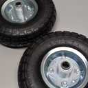 Yarlung 2 Pack Pneumatic Air Filled Tires, 10 Inch Tire Wheel for Hand Truck, 4.10/3.50-4" Heavy-Duty Replacement Wheels for Garden Cart, All Purpose Utility Cart, 2.25"Offset Hub, 5/8"Bearings