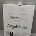 Angel Shield Toilet Seat with Zinc Alloy Hinges Quiet-Close Quick-Release Wood Molded UV Lid Easy Clean(Elongated,Black)