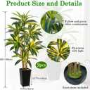 6FT Dracaena Artificial Plant 2PCS Fake Plants with Lights Corner Plant