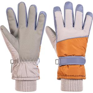 Women Ski GlovesTouchscreen Windproof and Waterproof Gloves Winter Thermal Warm Snow Glove for Skiing Cycling Snowboard for Women Men (Medium, khaki)