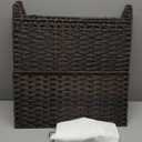 Laundry Hamper with 3 Removable Liner Bags; 132L Handwoven Rattan Laundry Basket with Lid & Heightened Feet; Clothes Hamper with Side Handles; Laundry Sorter with 3 Separate Sections (Brown) (132L (25.98x13x26.57 Inches)